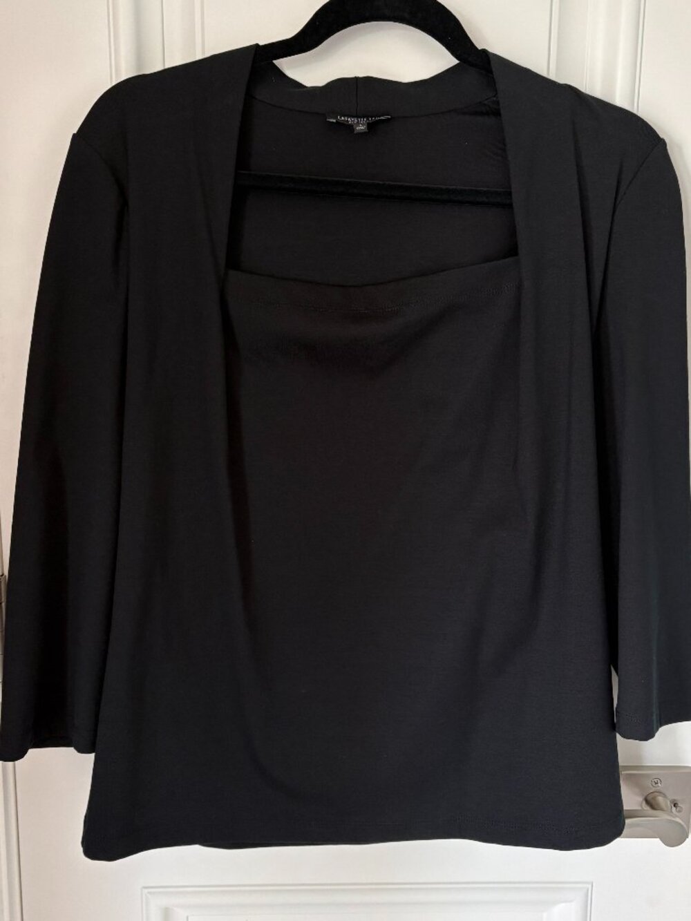 Lafayette 148 Black 3/4 sleeve top